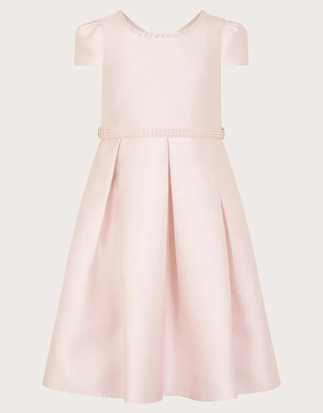 Children Henrietta Pearl Belt Dress Pink Monsoon Dresses