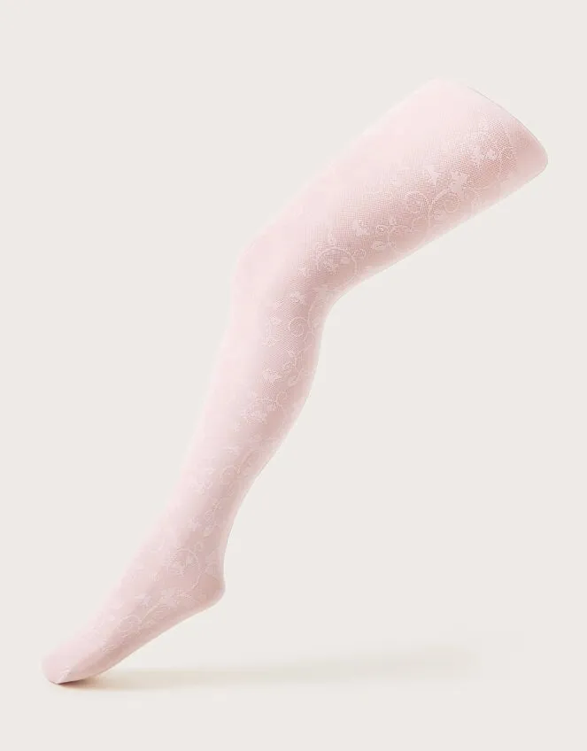 Children Lace Butterfly Tights Pink Monsoon Partywear