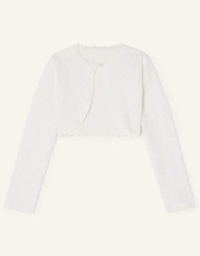 Children Lace Cardigan Ivory Monsoon Partywear