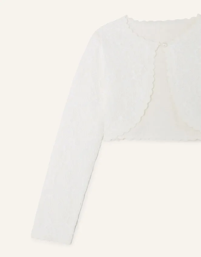 Children Lace Cardigan Ivory Monsoon Partywear