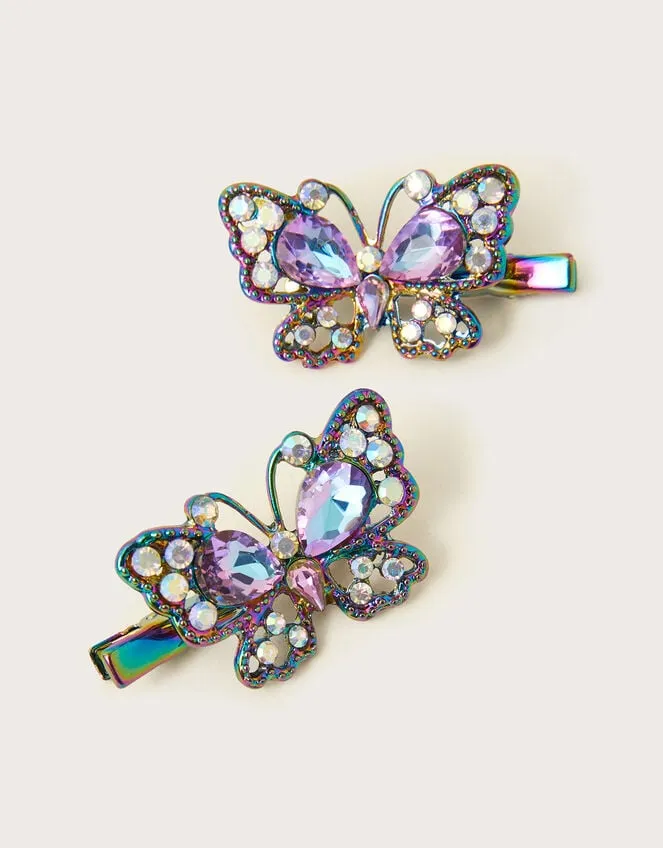 Children Ombre Butterfly Hair Clips Set Of Two Monsoon Girls039 Hair Accessories
