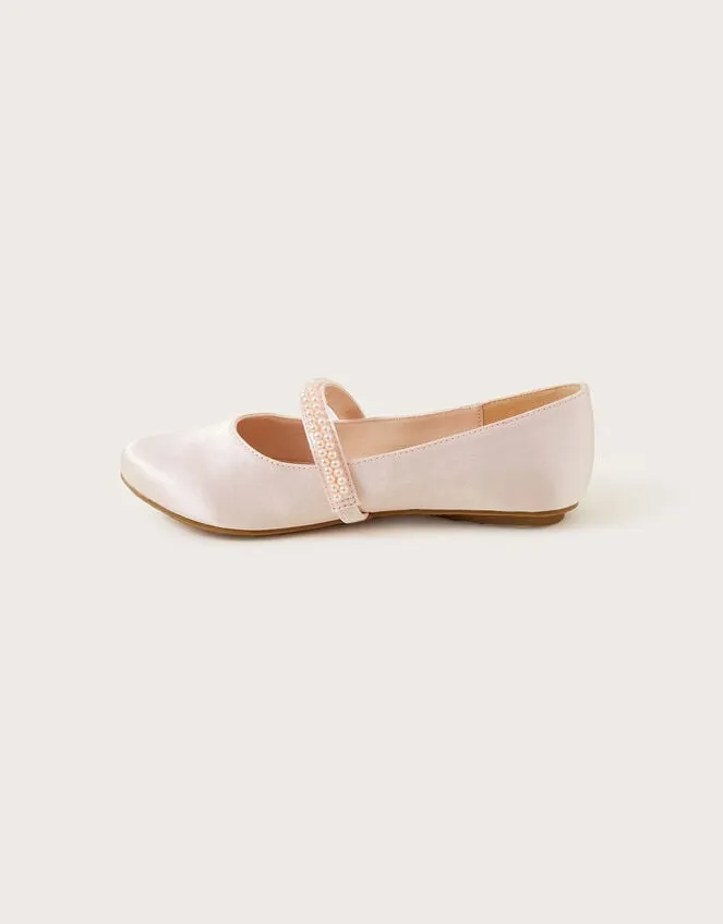 Children Pearl Ballerina Flats Pink Monsoon Partywear