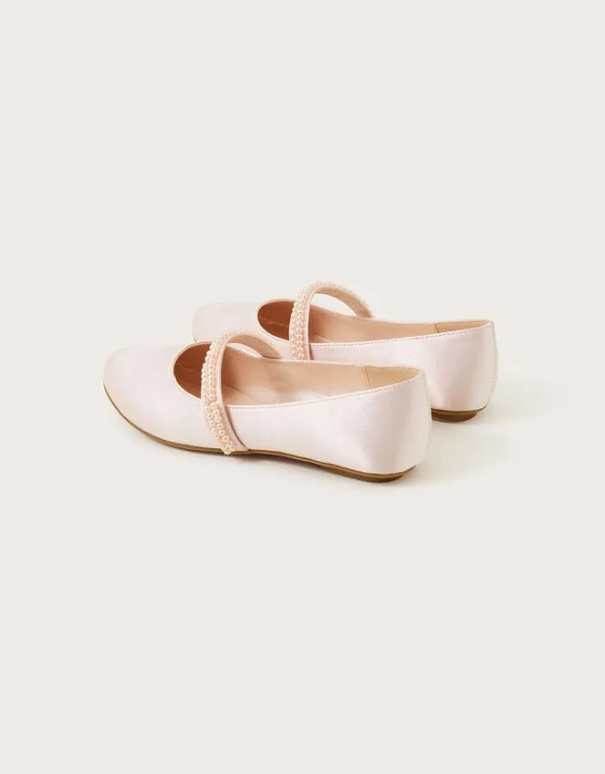 Children Pearl Ballerina Flats Pink Monsoon Partywear