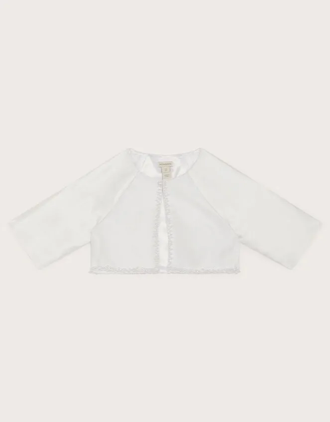 Children Pearl Trim Communion Jacket White Monsoon Partywear