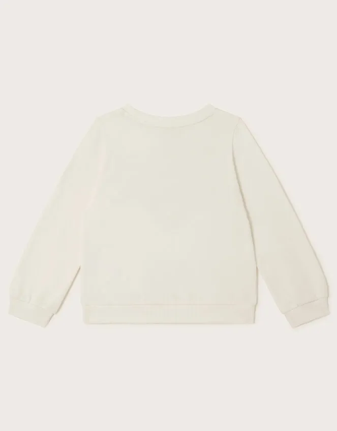 Children Pearly Floral Sweatshirt Ivory Monsoon Tops and TShirts