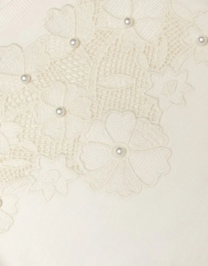 Children Pearly Floral Sweatshirt Ivory Monsoon Tops and TShirts