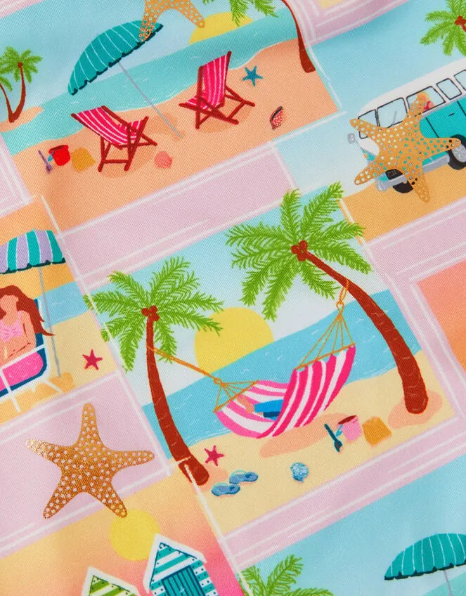 Children Postcard Stamp Swimsuit Blue Monsoon Beachwear and Swimwear