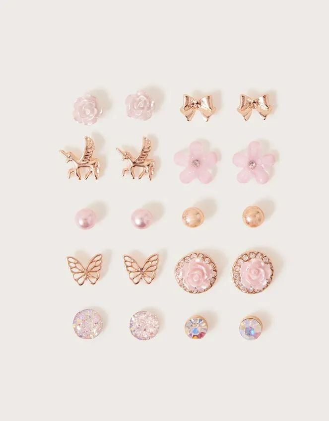Children Pretty Stud Earrings 10 Pack Monsoon Girls039 Jewellery
