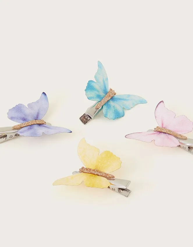Children Printed Butterfly Hair Clips 4 Pack Monsoon Girls039 Hair Accessories