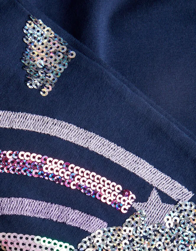 Children Rainbow Sequin Leggings Blue Monsoon Trousers and Shorts