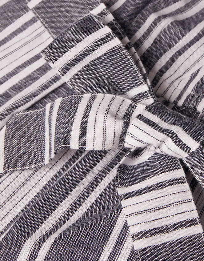 Children Stripe Jumpsuit In Linen Blend Blue Monsoon Beachwear and Swimwear
