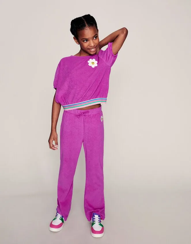 Children Towelling Flared Trousers Pink Monsoon Casualwear Collection
