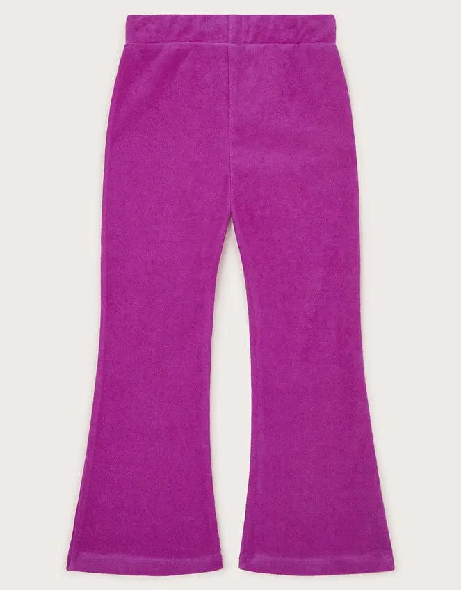 Children Towelling Flared Trousers Pink Monsoon Casualwear Collection