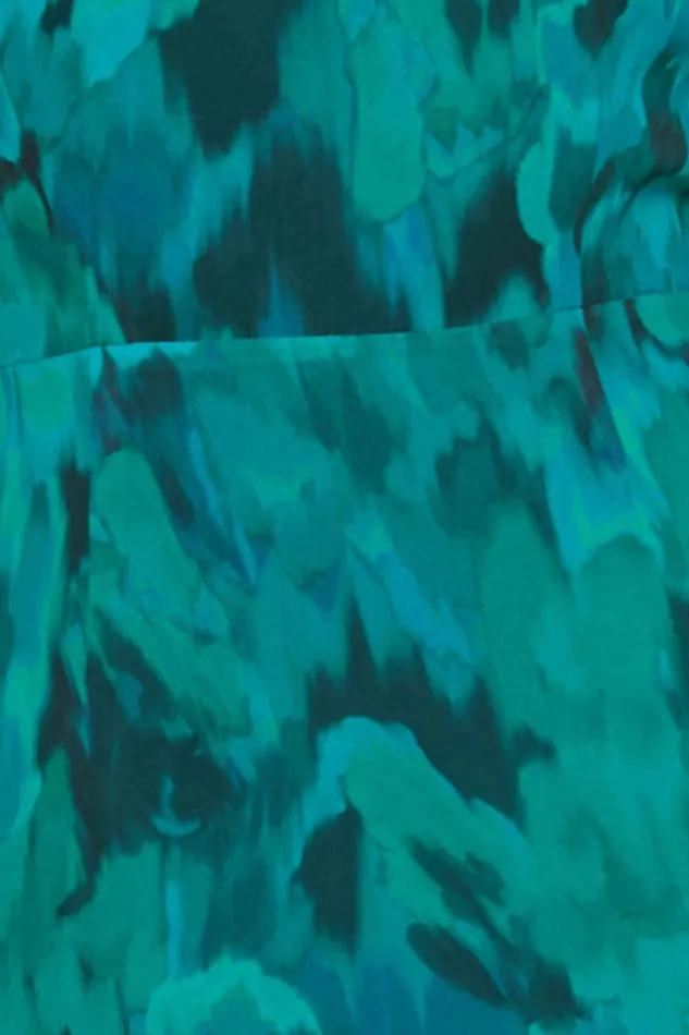 Clabelle Midi Dress 8211 One Shoulder Ruffle Tulip Hem Dress In Emerald Blur Floral Women Showpo Curve Clothes