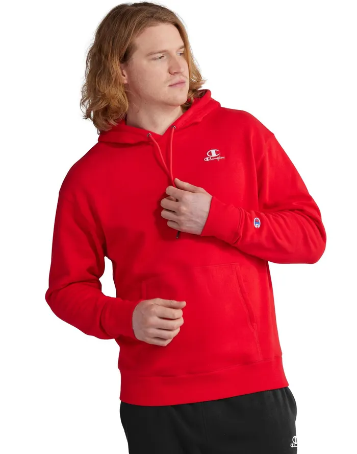 Classic Fleece Hoodie Embroidered C Script Logo Scarlet Men Champion Hoodies and Sweatshirts