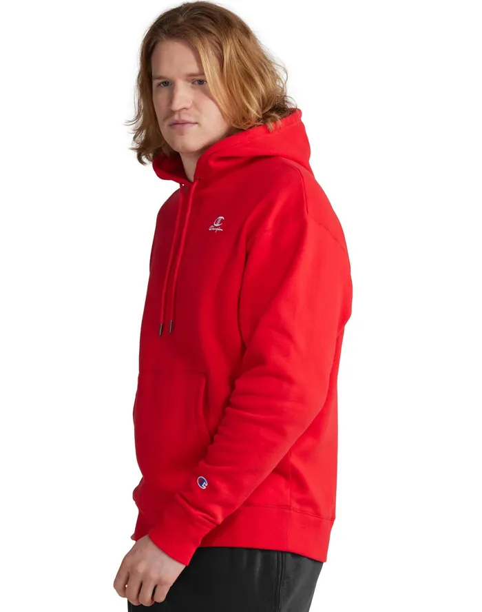 Classic Fleece Hoodie Embroidered C Script Logo Scarlet Men Champion Hoodies and Sweatshirts