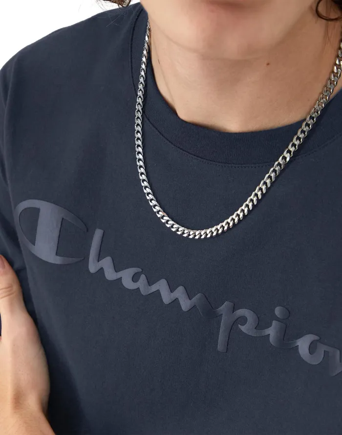 Classic Graphic TShirt Script Logo Navy Men Champion TShirts and Tops