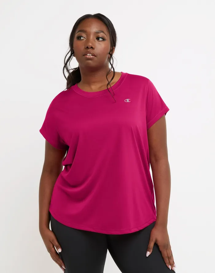 Classic Sports TShirt C Logo Plus Size Fantastic Fuchsia Women Champion TShirts and Tops