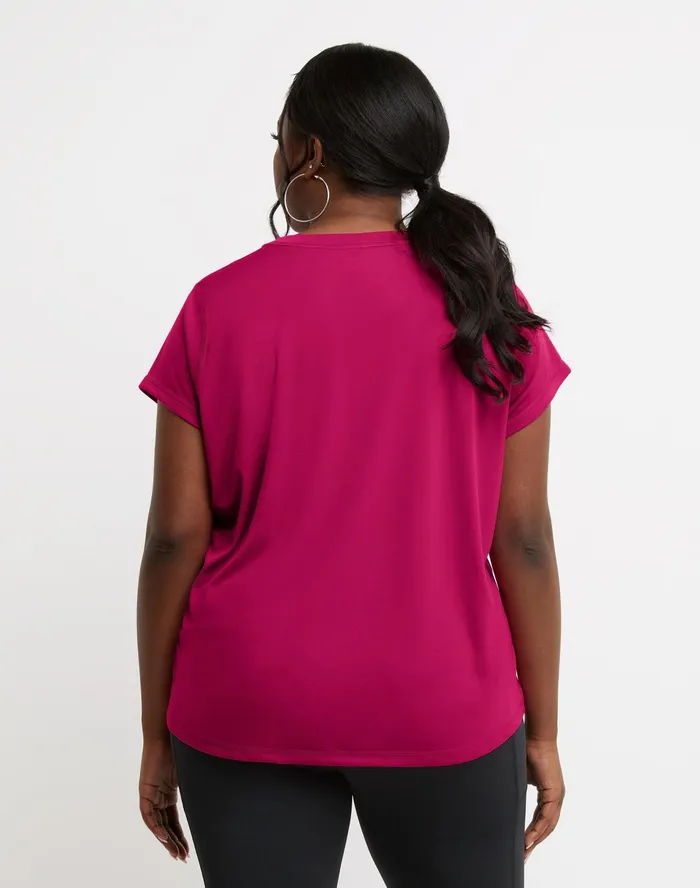 Classic Sports TShirt C Logo Plus Size Fantastic Fuchsia Women Champion TShirts and Tops