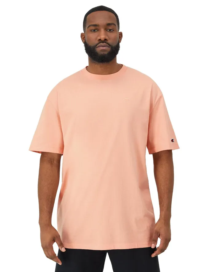 Classic TShirt C Logo Big and Tall Peach Grapefruit Men Champion TShirts and Tops