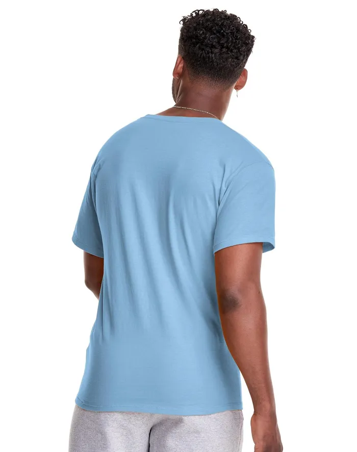 Classic TShirt Script Logo Swiss Blue Men Champion TShirts and Tops