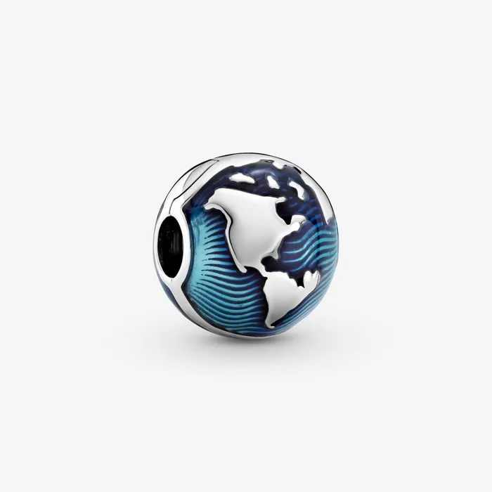 Clips Women Pandora Blue Globe Clip Charm