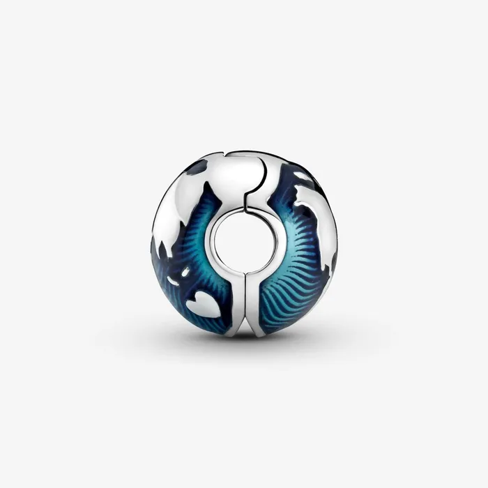 Clips Women Pandora Blue Globe Clip Charm