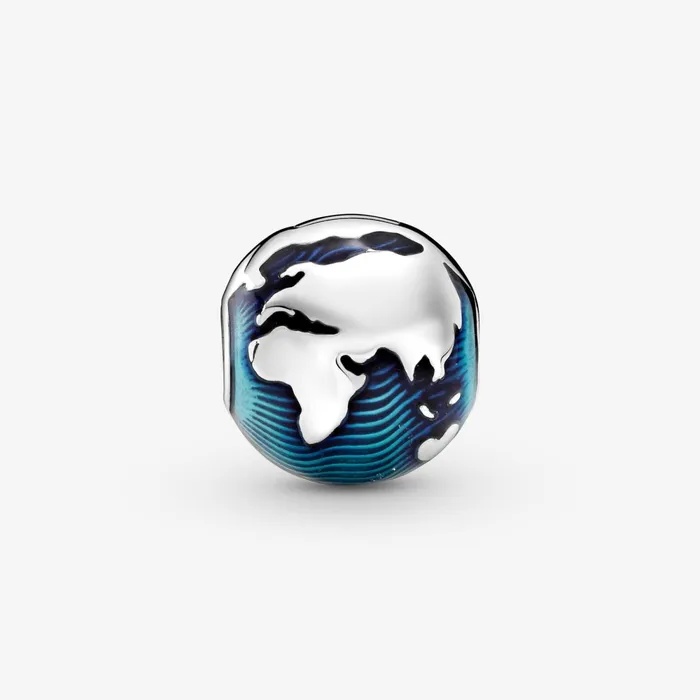 Clips Women Pandora Blue Globe Clip Charm