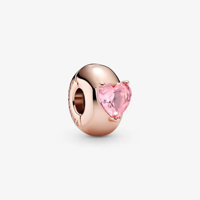 Clips Women Pandora Pink Heart Solitaire Clip Charm
