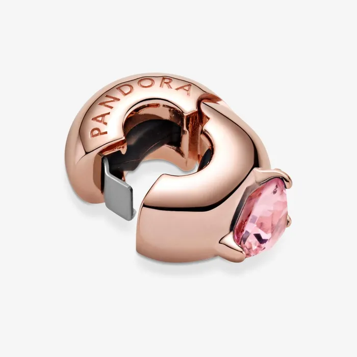 Clips Women Pandora Pink Heart Solitaire Clip Charm