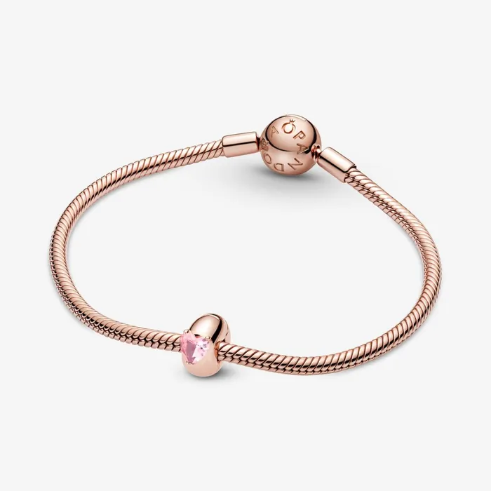 Clips Women Pandora Pink Heart Solitaire Clip Charm