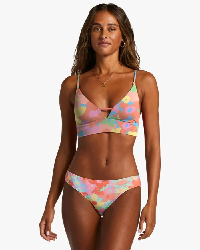 Coast Is Clear V Neck Cami Bikini Top Multi Women Billabong Bikinis
