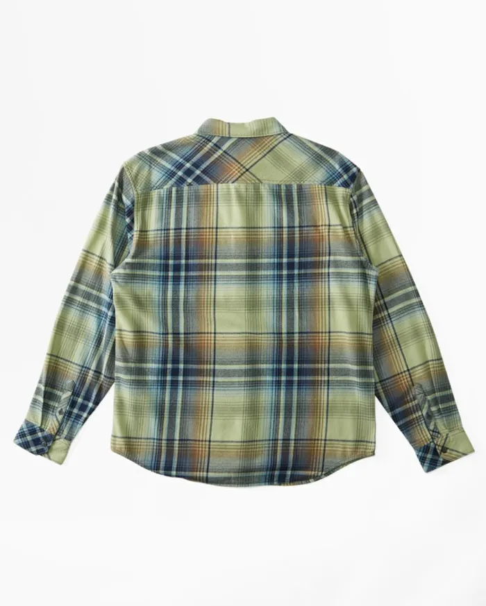 Coastline Flannel Long Sleeve Shirt Light Sage Men Billabong Shirts