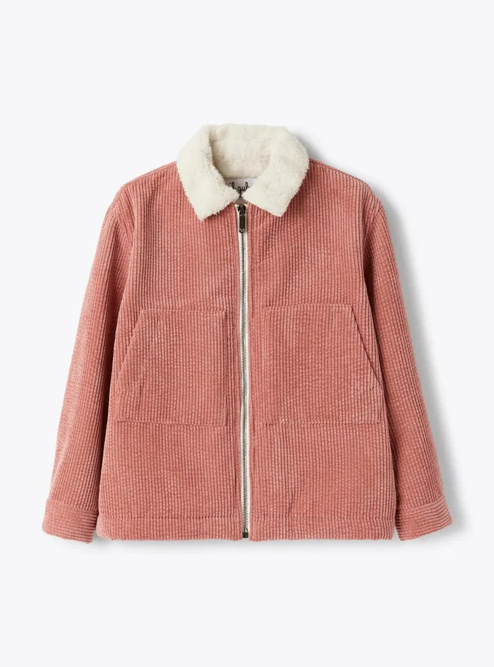 Coats And Jackets Girl 216Boy 216 Il Gufo Velvet And Curly Fleece Jacket