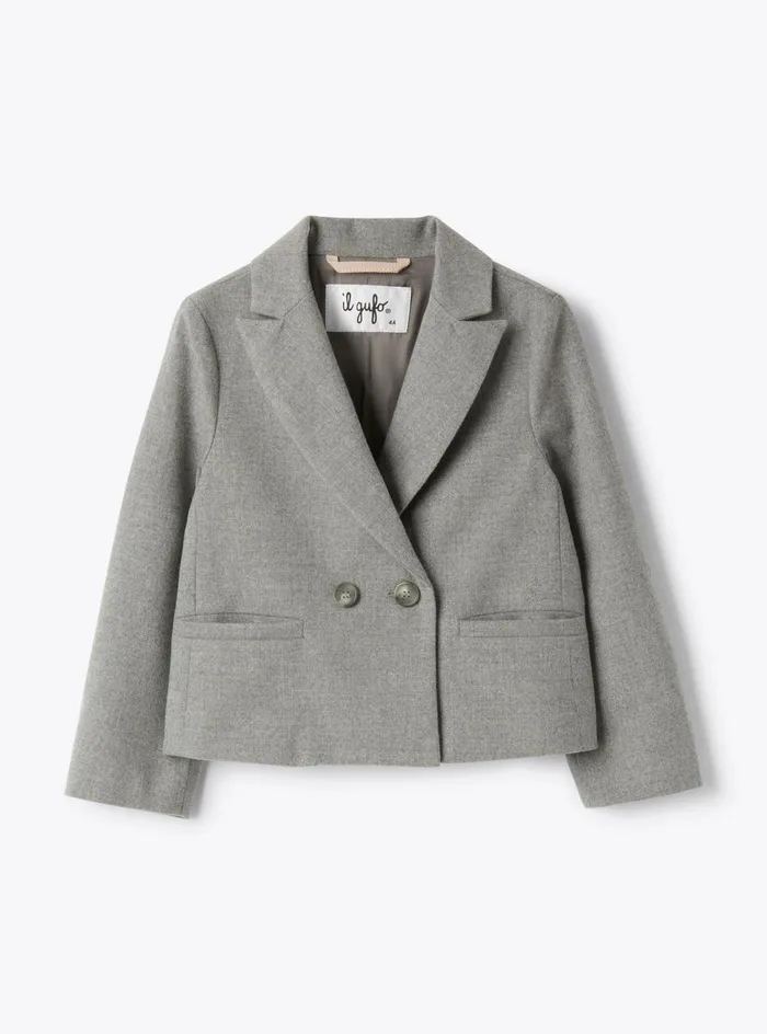 Coats And Jackets Girl 216 Il Gufo Doublebreasted Blazer In Technowool