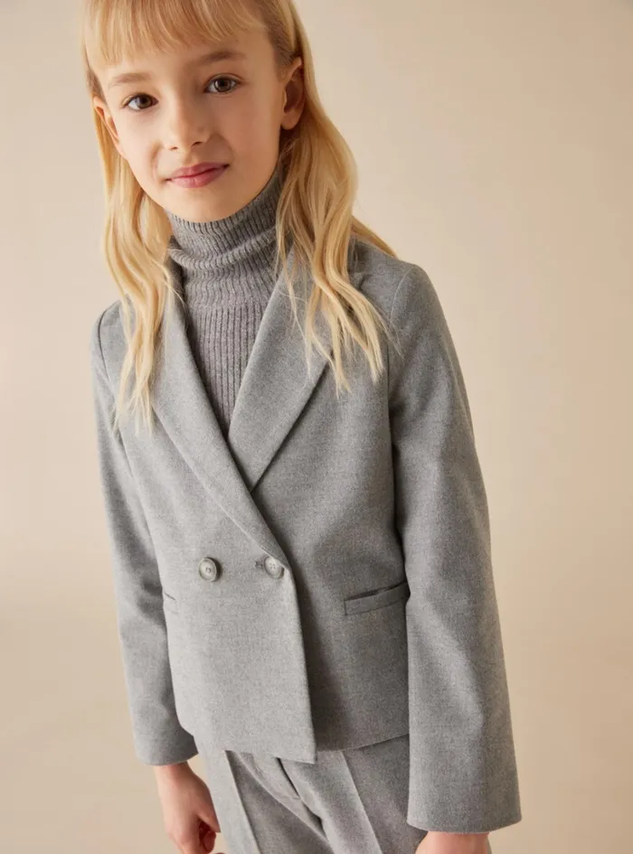 Coats And Jackets Girl 216 Il Gufo Doublebreasted Blazer In Technowool