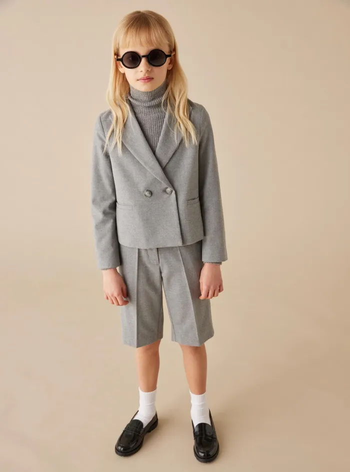 Coats And Jackets Girl 216 Il Gufo Doublebreasted Blazer In Technowool