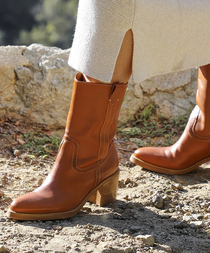 Colete Boots Cognac Leather Women Dolce Vita Boots and Booties