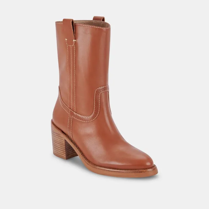Colete Boots Cognac Leather Women Dolce Vita Boots and Booties