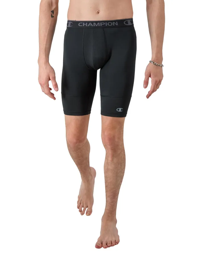 Compression Shorts With Total Support Pouch C Logo 9034 Black Men Champion Baselayer