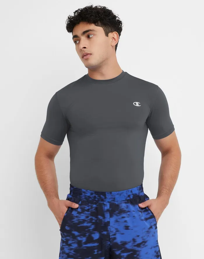 Compression TShirt Moisture Wicking Anti Odor C Logo Stealth Men Champion TShirts and Tops Compression TShirt Moisture Wicking Anti Odor C Logo Stealth Men Champion TShirts and Tops