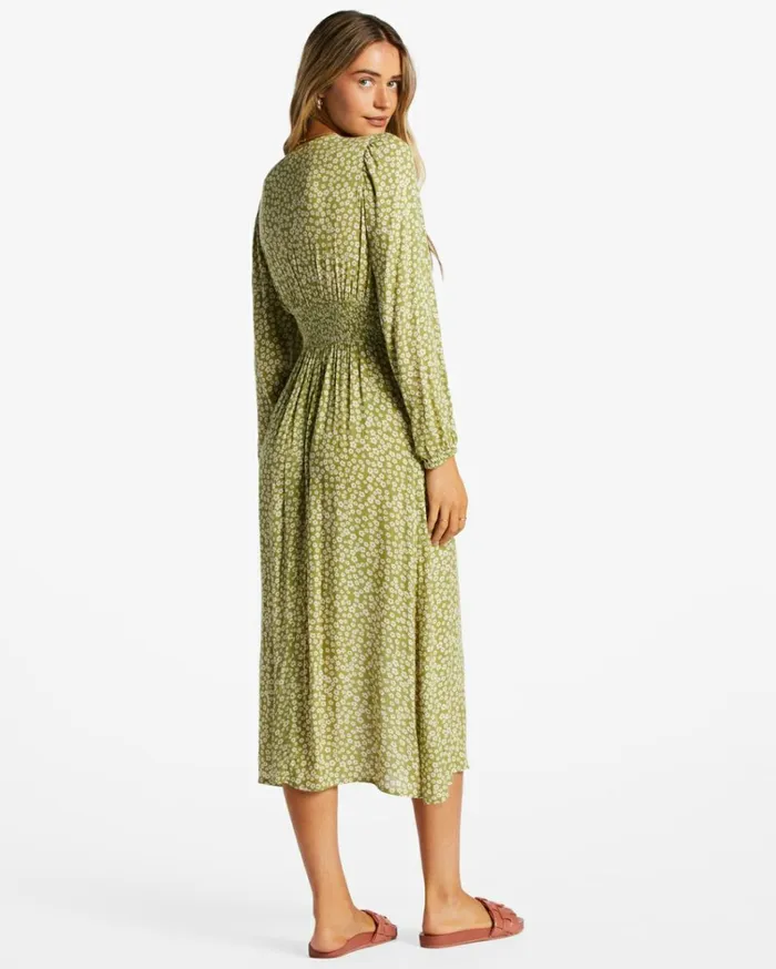 Cool Nights Midi Dress Green Eyes Women Billabong Midi Dresses