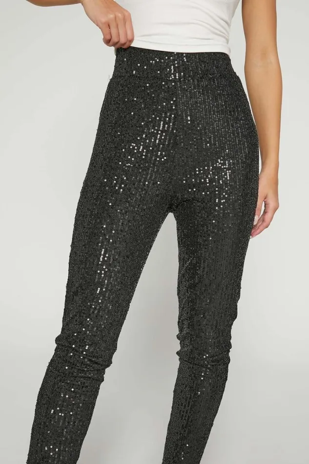 Corey Pants 8211 Sequin Leggings In Black Women Showpo Pants
