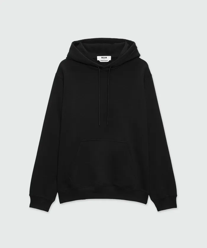 Cotton Sweatshirt With A Maxi Logo On The Hood Men MSGM Hoodies And Sweatshirts