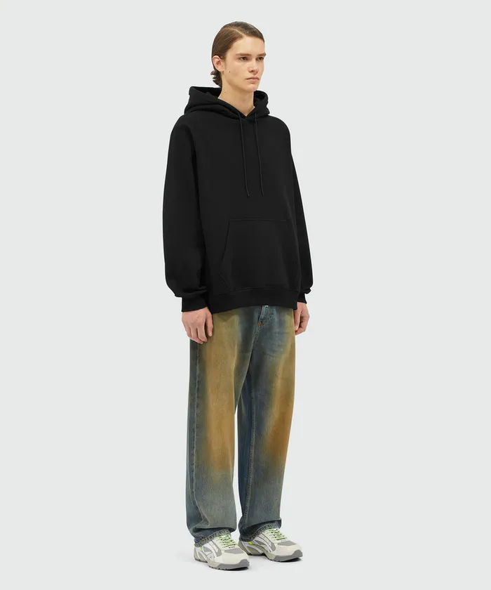 Cotton Sweatshirt With A Maxi Logo On The Hood Men MSGM Hoodies And Sweatshirts