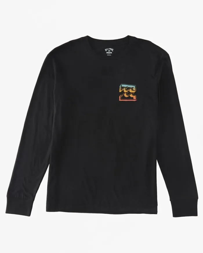 Crayon Wave Long Sleeve TShirt Black Men Billabong TShirts