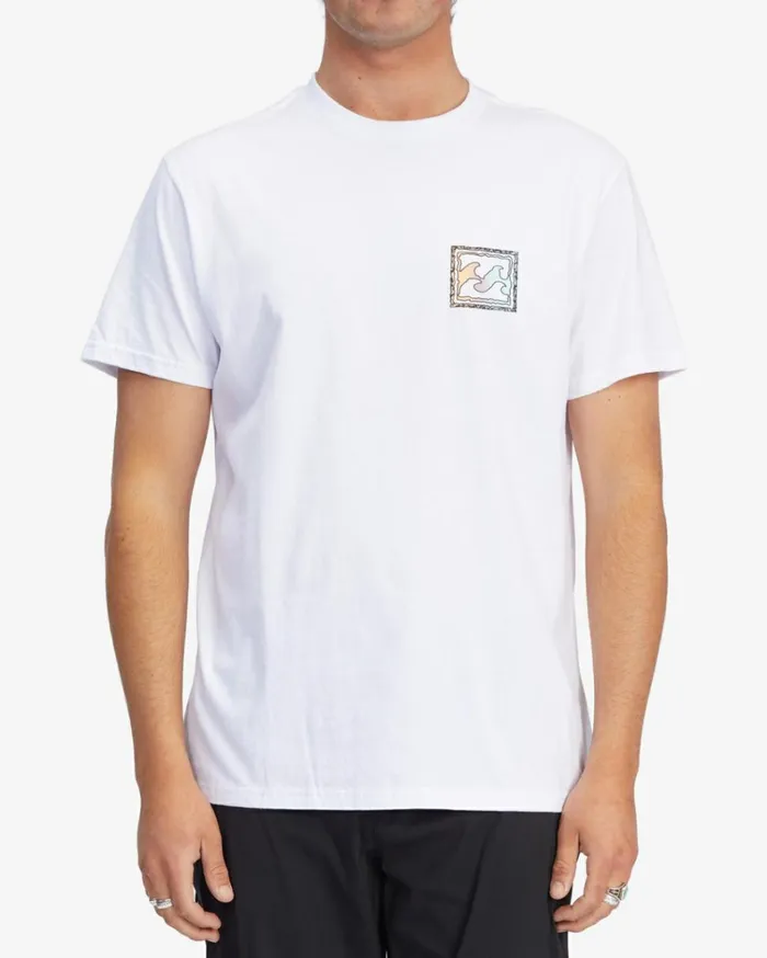 Crayon Wave Short Sleeve TShirt White Men Billabong TShirts