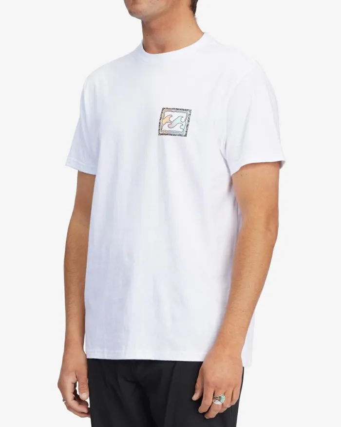 Crayon Wave Short Sleeve TShirt White Men Billabong TShirts