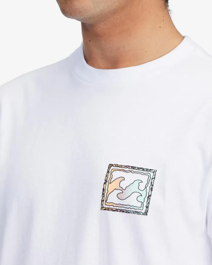 Crayon Wave Short Sleeve TShirt White Men Billabong TShirts