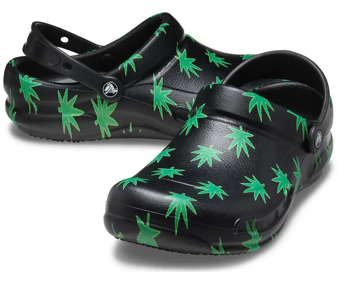Crocs Bistro Graphic Clog Black Green WomensMens Clogs